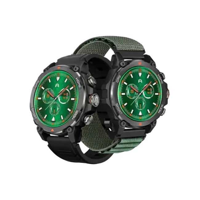 ARGOM SKEIWATCH C80 - RELOJ INTELIGENTE NEGRO CON DOS CORREAS NEGRO Y VERDE-1