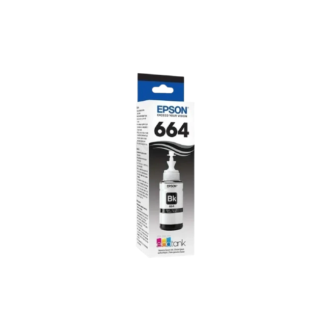 Epson T664 - 70 ml - negro - recarga de tinta - para Epson L110, L200, L310, L380, L395, L495, L575, L606, L655, L656, L1300, L1455-3