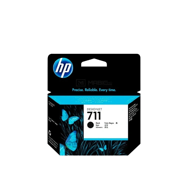 HP 711 - 80 ml - negro - original - cartucho de tinta - para DesignJet T100, T120, T120 ePrinter, T125, T130, T520, T520 ePrinter, T525, T530-4