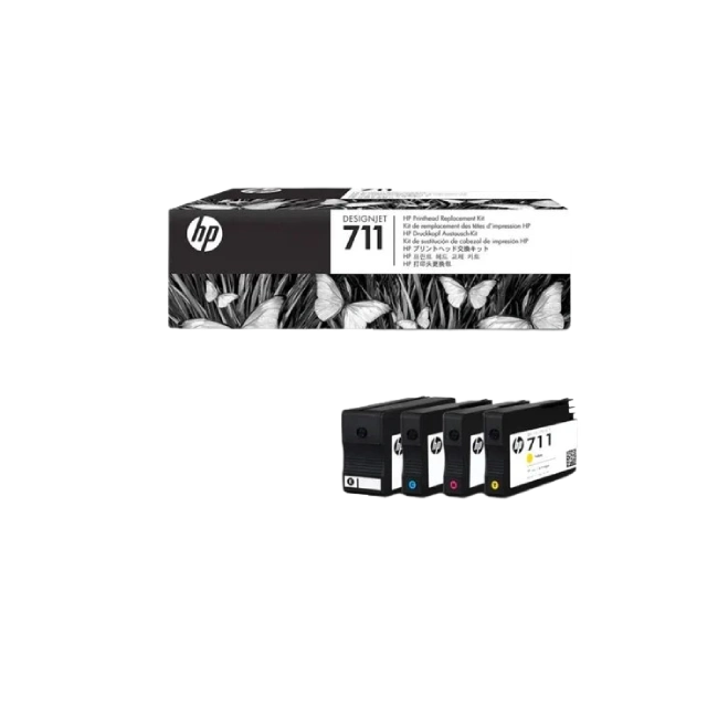 HP 711 - Negro, amarillo, cián, magenta - cabezal de impresión - para DesignJet T120 ePrinter, T520 ePrinter-2