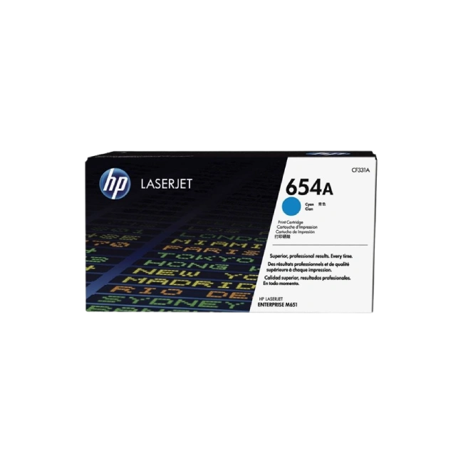 HP 654A - Cián - original - LaserJet - cartucho de tóner (CF331A) - para Color LaserJet Enterprise M651dn, M651n, M651xh; Color LaserJet Managed M651dnm, M651xhm-2