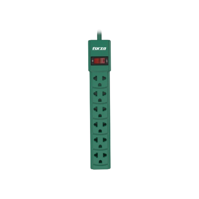 Forza - Power strip - AC 110/220 V - 6 Tomas de Corriente - Green