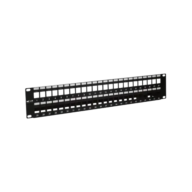Nexxt - Tablero de conexiones - instalable en bastidor - negro, RAL 9005 - 2U - 19" - 48 puertos-3