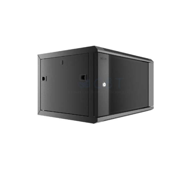 Nexxt Solutions Infrastructure - Wall mount enclosure - SPCC steel / Tempered glass - Black / RAL 9005 - 4U 600X450