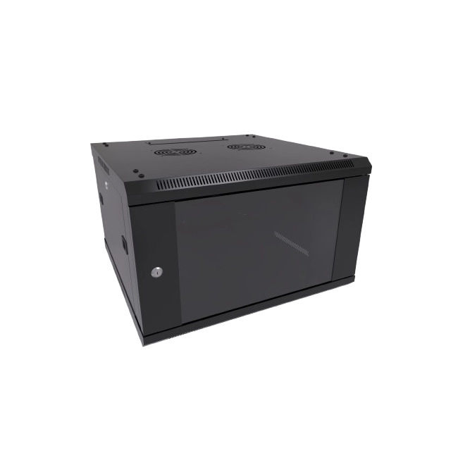 Nexxt Solutions Infrastructure - Wall mount enclosure - SPCC steel / Tempered glass - Black / RAL 9005 - 4U 600X450-2