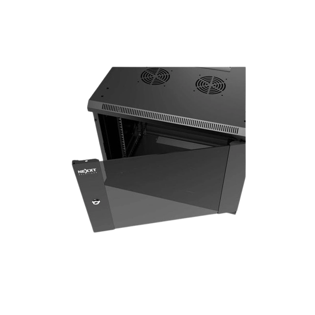 Nexxt Solutions Infrastructure - Wall mount enclosure - SPCC steel / Tempered glass - Black / RAL 9005 - 9U 600X450-1