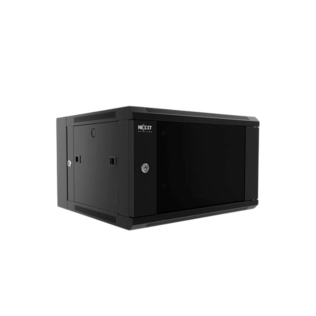 Nexxt Solutions Infrastructure - Wall mount enclosure - SPCC steel / Tempered glass - Black / RAL 9005 - 9U 600X450-2