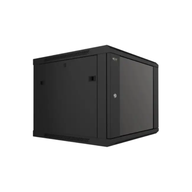 Nexxt Solutions Infrastructure - Wall mount enclosure - SPCC steel / Tempered glass - Black / RAL 9005 - 4U 600X600-2
