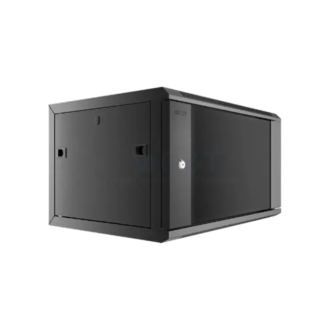 Nexxt Solutions Infrastructure - Wall mount enclosure - SPCC steel / Tempered glass - Black / RAL 9005 - 6U 600X600