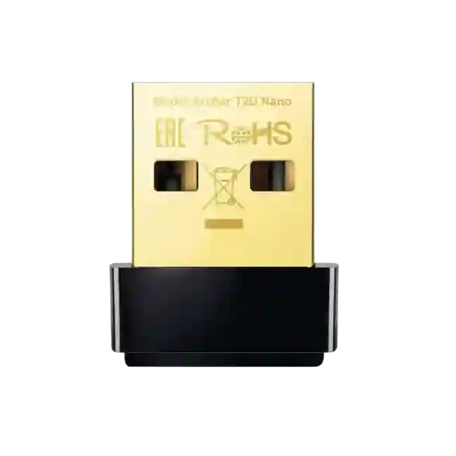 Adaptador WiFi TP Link Archer T2U AC600 Inalambrico Dual Band Mini 433 Mbps en 5 GHz 200 Mbps en 2.4 GHz USB 2.0-3