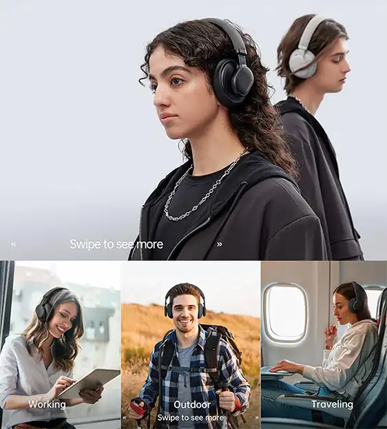 Headset Bianco Inalambrico Fingertime ANC-01 BI-ANC-001BK Color Negro-2