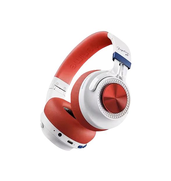 Headset Bianco  Inalambrico Fingertime ANC P1 BI-ANC-P001 Color Blanco con Rojo-1