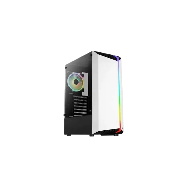 Case Gamer Aerocool BIONIC-G-WT-V2 Media Torre RGB Vidrio Templado Color Blanco-1
