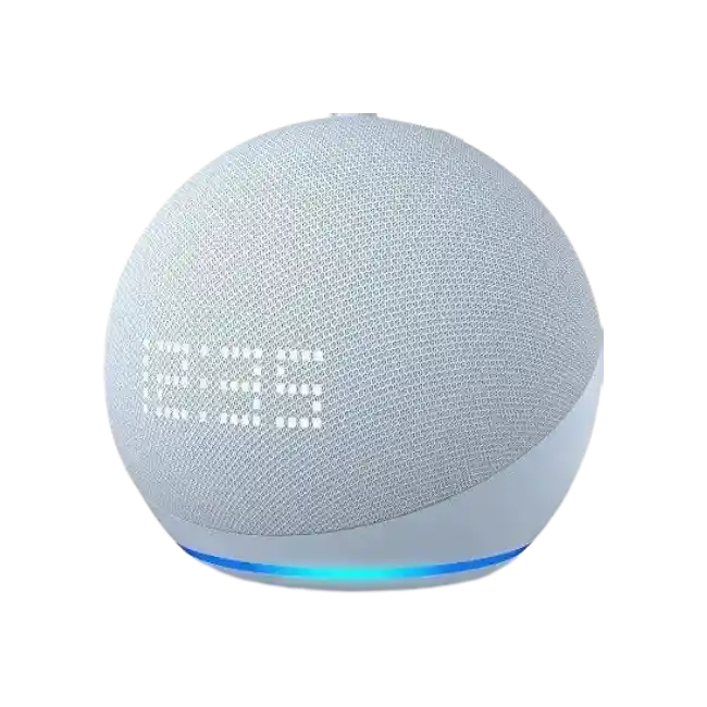 Bocina Amazon Echo Dot 5ta Generación Modelo 2022 Con Reloj y Alexa Color Blanco-1