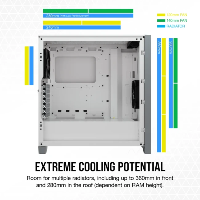 Case Gamer Corsair CC-9011201-WW 4000D Airflow Media Torre ATX Vidrio Templado Color Blanco
