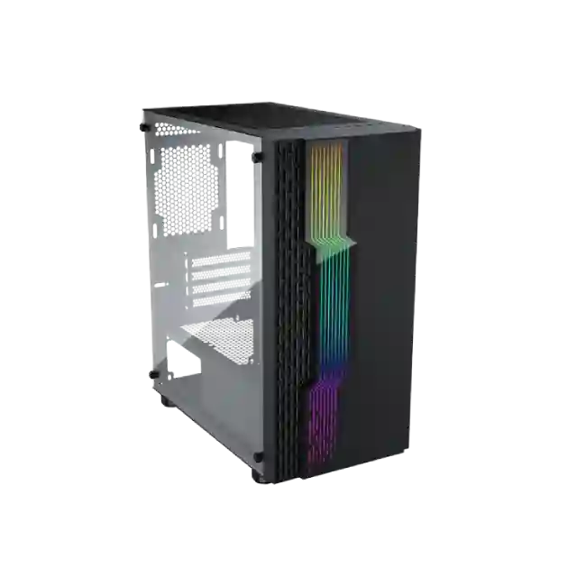 Case Gaming Eagle Warrior CG10Z7RA001C Micro ATX Frontal MESH Vidrio Templado con RGB Color Negro-1