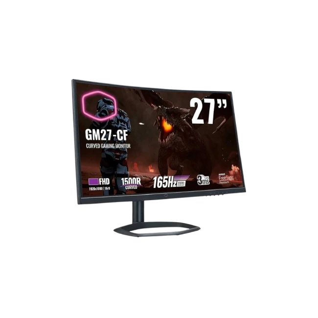 Monitor 27" Cooler Master CMI-GM27-CF LED 1920X1080 165Hz 3Ms Hdmi Dp Curvo Wide Negro Freesync-2