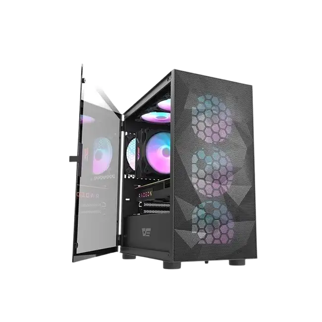 CASE DARKFLASH DLM21 MESH M-ATX MEDIA TORRE COLOR NEGRO-1