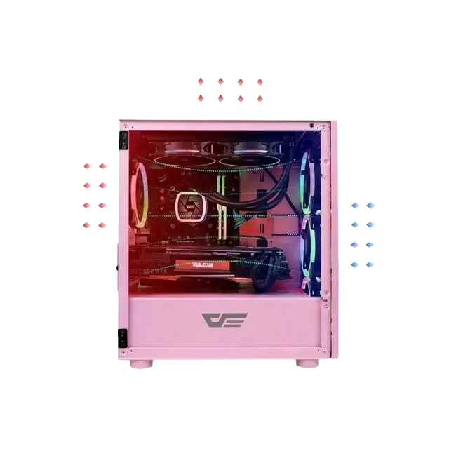 CASE DARKFLASH DLM21 MESH M-ATX MEDIA TORRE COLOR ROSADO