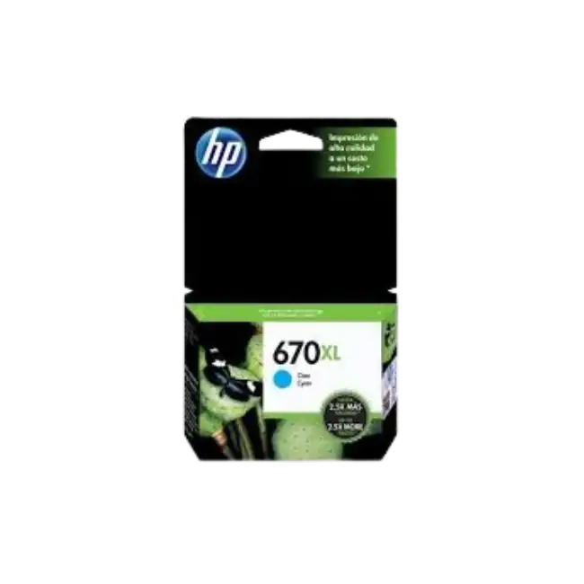 CARTUCHO DE TINTA HP CZ118AL 670XL ALTO RENDIMIENTO 750 PAGINAS COLOR CIAN-3