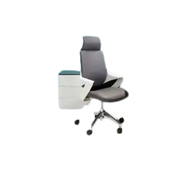 Silla de Cuerina D1-928AW-1-PU Con respaldo Alto Color Azul-2