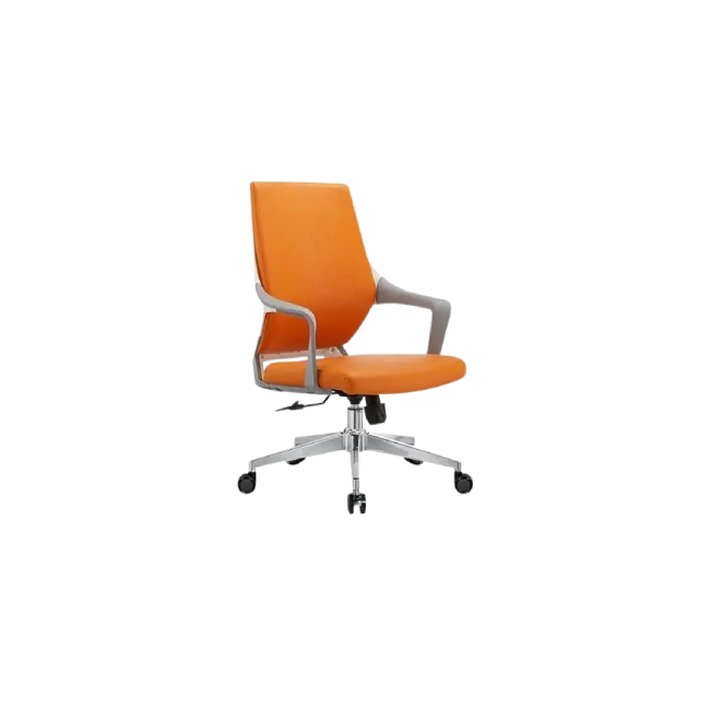 Silla de Cuerina D1-928BW-1-PU Con respaldo Color Gris-23