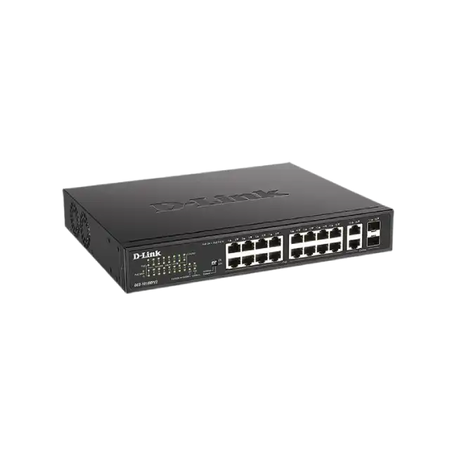 Switch no gestionado de 16 puertos con PoE+ (247W) y 2 puertos Gigabit Combo-2