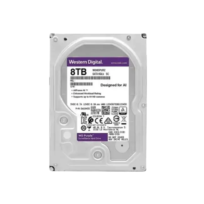 Western Digital WD Purple - Disco duro - Disco duro interno - 8 TB - 3.5" - 7200 rpm - Serial ATA-300-1