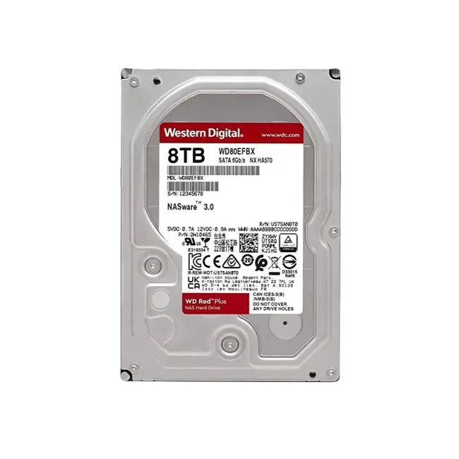 Western Digital WD Red Plus NAS Hard Drive - Internal hard drive - 10 TB - 3.5" - 7200 rpm - Serial ATA-2