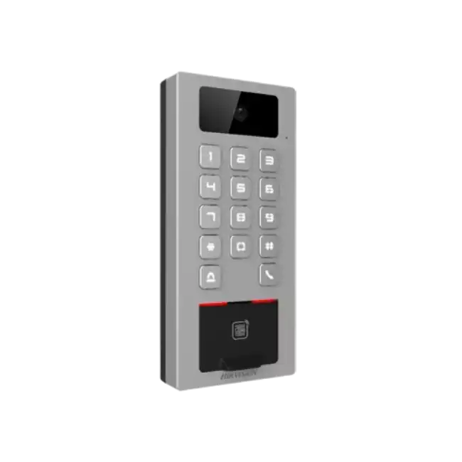 Hikvision - Access control terminal with fingerprint reader and camera - Video intercom system - Supports card and PIN