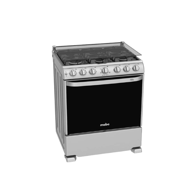 Estufa Mabe EM7657CSIS1B Gas 30" 6 Quemadores Encendido Electrico Color Plateado Mercury-1