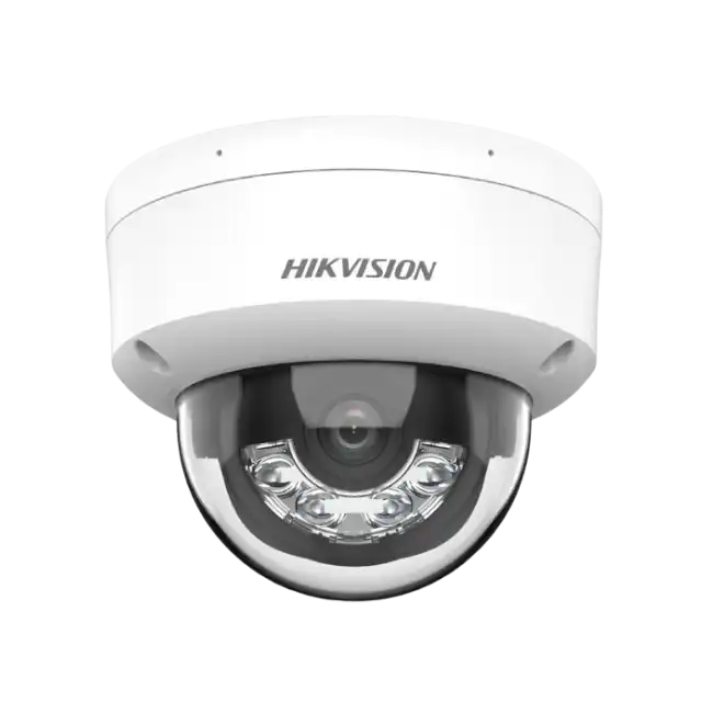 Hikvision 4MP Cámara de red domo fija inteligente con luz - Micrófono incorporado - 4MP - Exterior - H.265+ - Focal fija 2.8mm - 2560 × 1440 - DWDR - IP67 - IK08-3