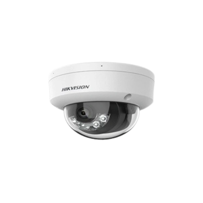 Hikvision 6MP Cámara de red tipo domo fija híbrida inteligente - Micrófono incorporado - 6MP - Exterior - H.265+ - focal fija 2,8 mm - 2560 × 1440 - DWDR - IP67 - IK08 - Micro SD