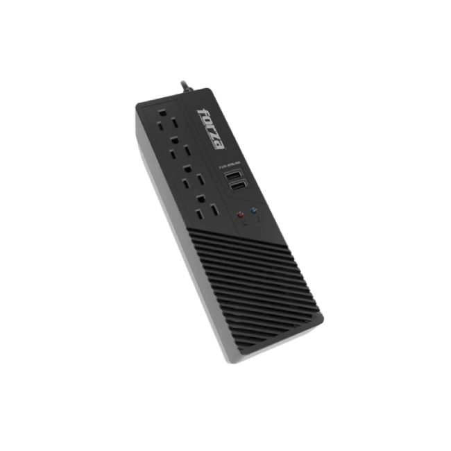 Regulador de Voltaje Forza FVR-1011USB 4 Toma Corrientes 2 USB 1000VA 500W-3