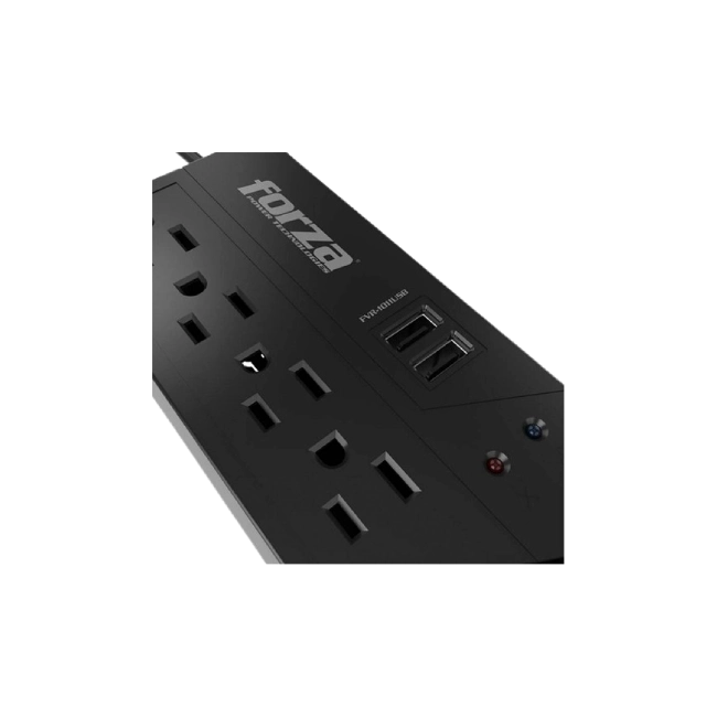 Regulador de Voltaje Forza FVR-1011USB 4 Toma Corrientes 2 USB 1000VA 500W-2