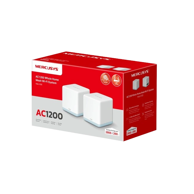 Router WiFi Mercusys H30(2-PACK)EU AC1200 Whole Mesh Halo-1