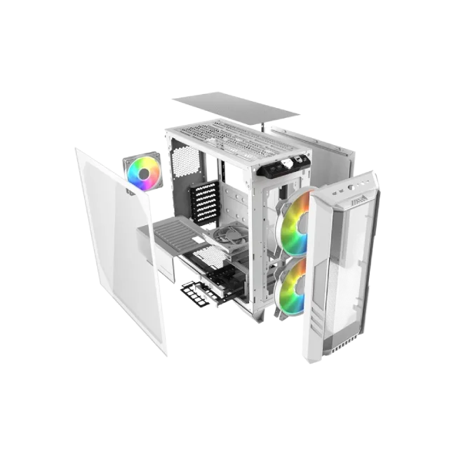 Case Cooler Master HAF 500 H500-WGNN-S00 Panel Frontal de Malla Ventilador ARGB Vidrio Templado Color Blanco-6