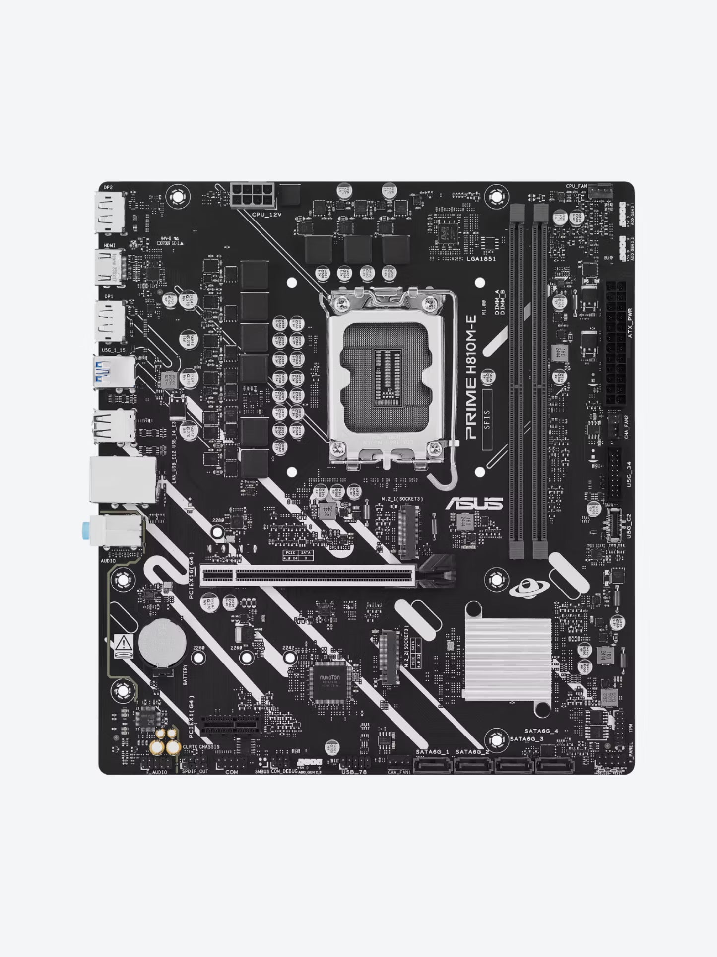 ASUS - PRIME H810M-E - Motherboard - Micro ATX - LGA 1851 - Intel H810 - para Core i9 / para Core i7 / para Core i5 / para Core i3 / para Celeron / para Pentium - Intel HD Graphics