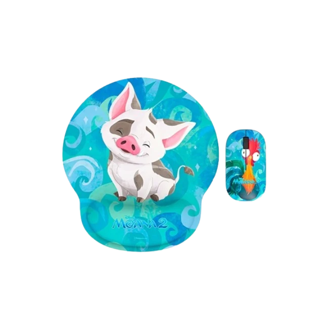 Xtech - XTM-DKT4MO - Mouse and mouse pad kit - 2.4 GHz - Wireless - Moana 2 KT4MO - Disney Moana 2 Pua and Hei Hei-3
