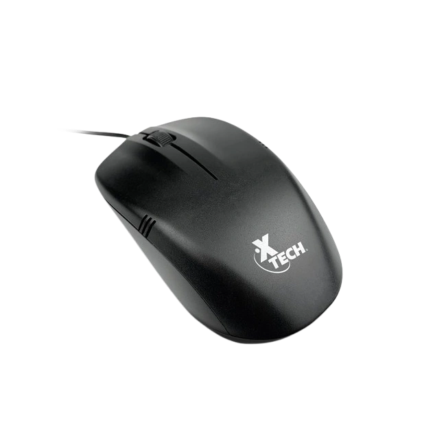 Xtech - XTM-206 - Mouse - USB - Wired - Black - Ambidextrous 3Button 1200 dpi