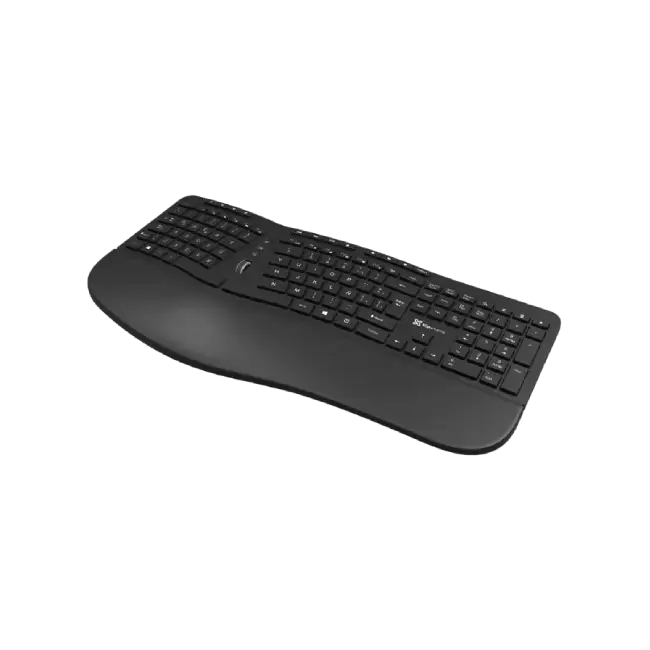 Klip Xtreme - Keyboard - Spanish - Wireless - 2.4 GHz - All black - Ergonomic
