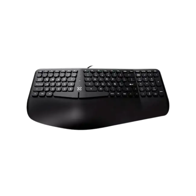 Klip Xtreme - Keyboard - Wired - Spanish - USB - Ergonomic Design - Black - Ergonomical-3