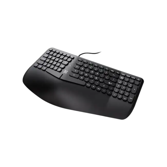 Klip Xtreme - Keyboard - Wired - Spanish - USB - Ergonomic Design - Black - Ergonomical-4