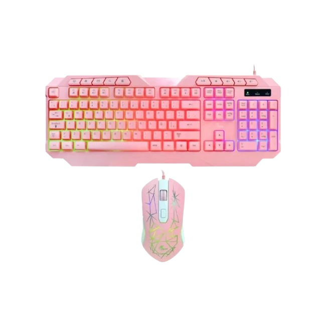 Xtech - Keyboard and mouse set - Wired - Spanish - USB - Pink - Gaming-XTK-540S-3