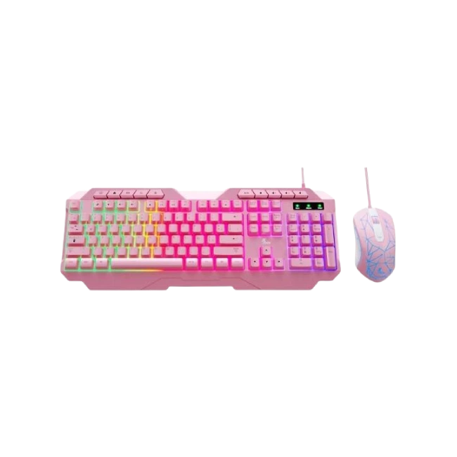 Xtech - Keyboard and mouse set - Wired - Spanish - USB - Pink - Gaming-XTK-540S-4
