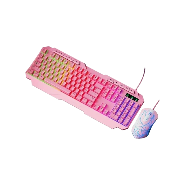 Xtech - Keyboard and mouse set - Wired - Spanish - USB - Pink - Gaming-XTK-540S-2