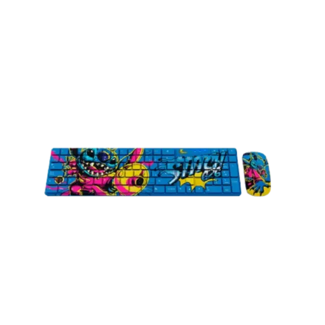 Xtech - Keyboard and mouse set - Spanish - Wireless - 2.4 GHz - Stitch Design - Disney XTK-D312ST-3