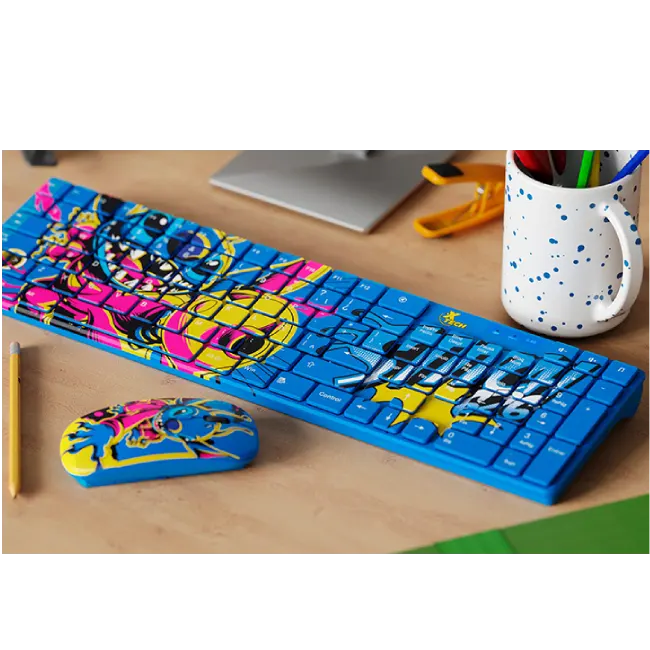 Xtech - Keyboard and mouse set - Spanish - Wireless - 2.4 GHz - Stitch Design - Disney XTK-D312ST-2