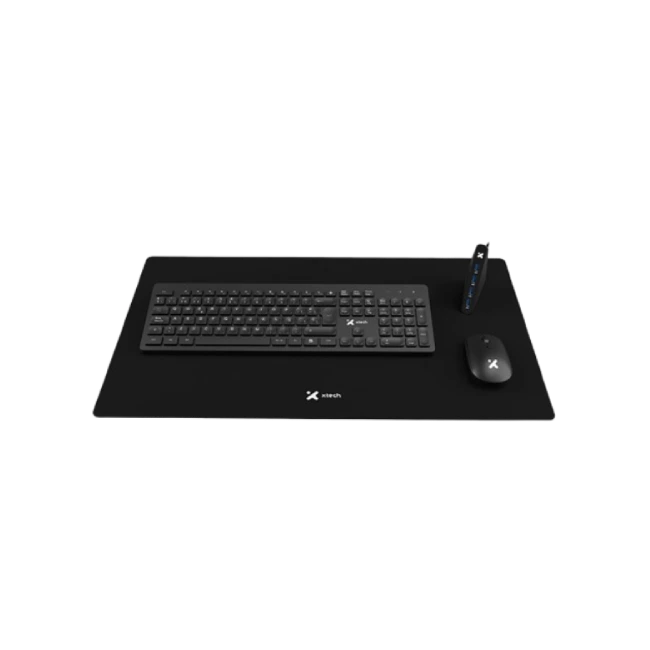 Xtech - MM Keyboard wls, mouse wls, mouse pad XL and USB 3.0 Hub Kit - Spanish - Wireless / Wired - 2.4 GHz / USB - Black - XTK-320S-1