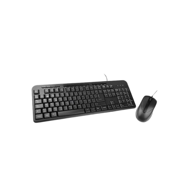 Xtech - Keyboard and mouse set - Wireless - Spanish - USB - Black - 2.4 GHz - Black XTK-311S-1